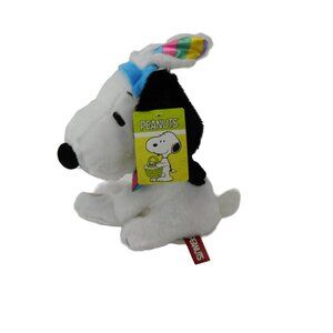 Collectible Snoopy Musical Bouncing Easter Bunny 9" Plush Plays Linus & Lucy